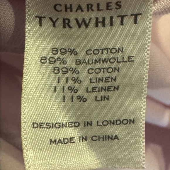 Charles Tyrwhitt Men’s Extra Slim Fit Light Pink Long Sleeve Shirt Size 16 1/2 - Picture 8 of 16